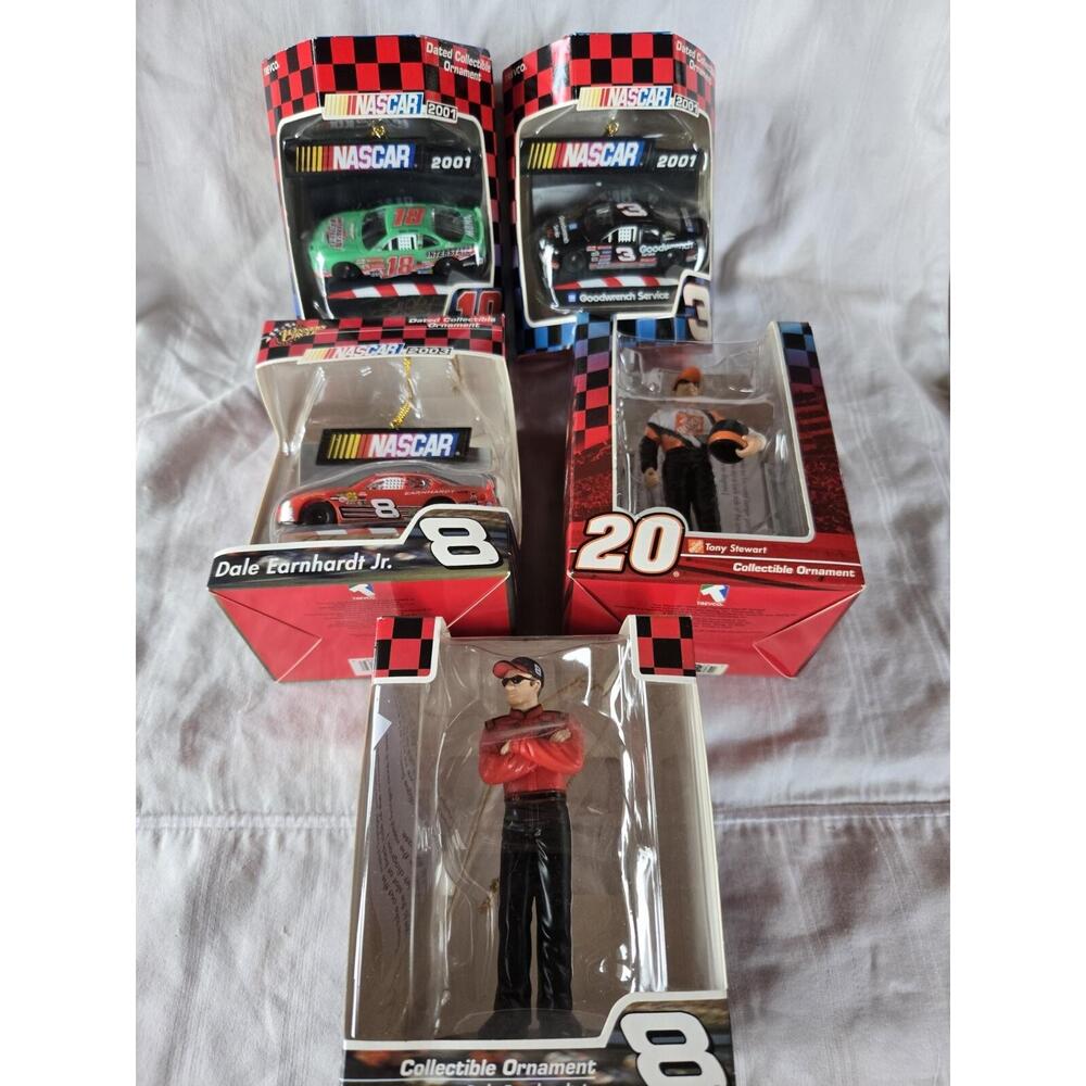 Lot Of 5 Trevco 2001/2003/2004 NASCAR Xmas Ornament Collectable